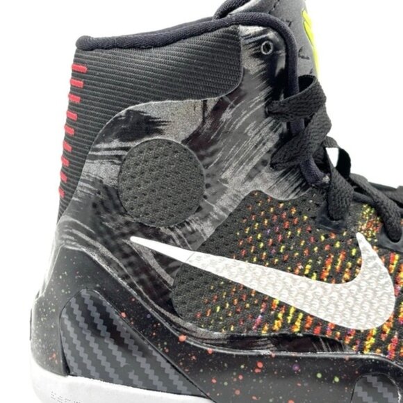 Nike Kobe IX Elite Youth 7Y Black And Metallic Basketball Silver Baseball Shoes - Picture 9 of 11